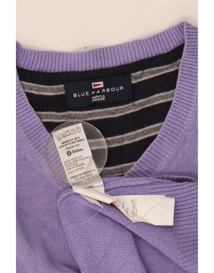Marks & Spencer Suéter con Cuello en V Blue Harbor para Hombre Púrpura Medio