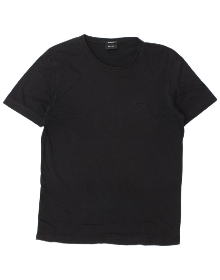 Hugo Boss Hombre | Camiseta de corte regular, parte superior mediana negra