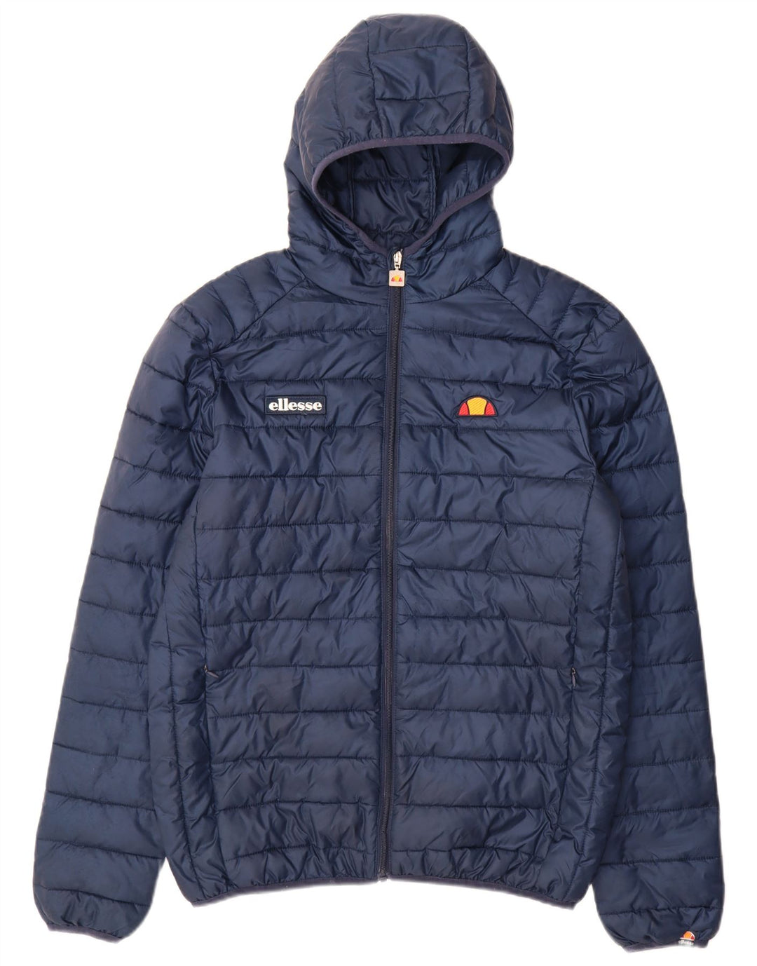 Ellesse Chaqueta acolchada con capucha para hombre UK 38 Medium Azul marino Poliéster