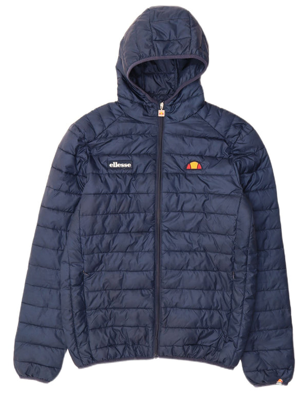 Ellesse Chaqueta acolchada con capucha para hombre UK 38 Medium Azul marino Poliéster