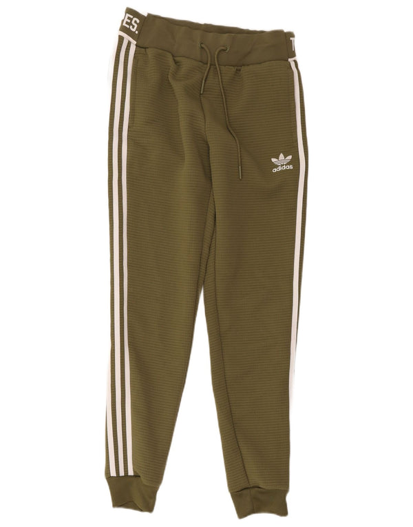 Adidas Mujer Tres Rayas Chándal Pantalones Joggers UK 8 Small Caqui