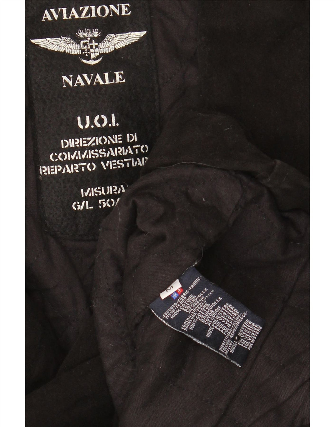 Aviazione Navale Chaquetón para hombre UK 38 Mediano Algodón negro