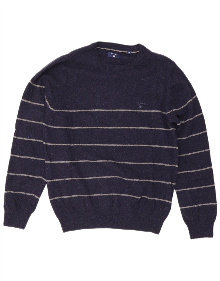 Gant Jersey De Cuello Redondo De Lana A Rayas Azul Marino Medio para Hombre