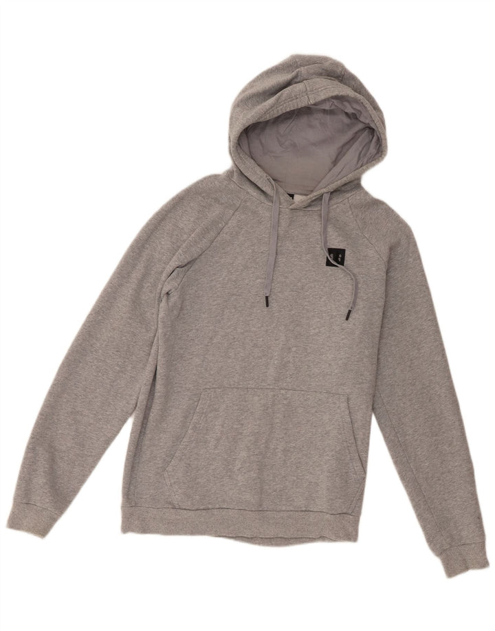 Under Armour Jersey con capucha para hombre, talla pequeña, algodón moteado gris