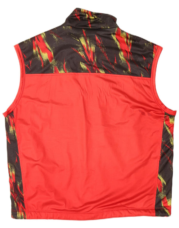 BRIKO Chaqueta de chándal sin mangas para hombre XL Rojo Colorblock Poliéster