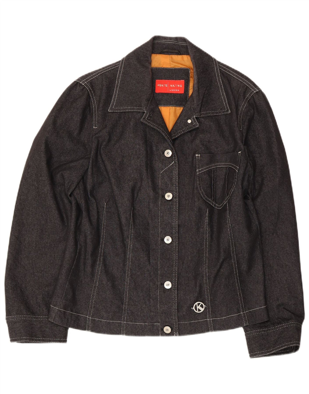 Perte by Krizia Chaqueta vaquera para mujer UK 40 XL Algodón gris