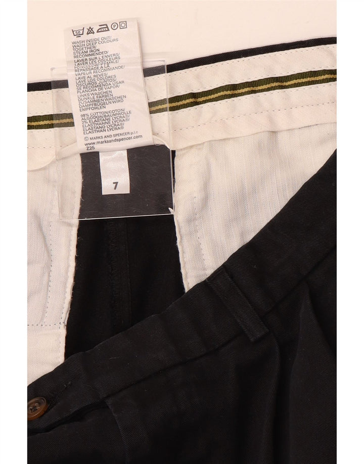 Marks & Spencer Pantalón de traje con pinzas para hombre W34 L31 Algodón negro
