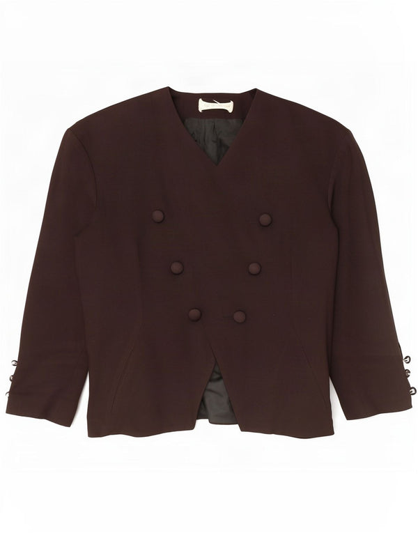 Vintage mujer doble pecho Blazer chaqueta Reino Unido 14 medio negro