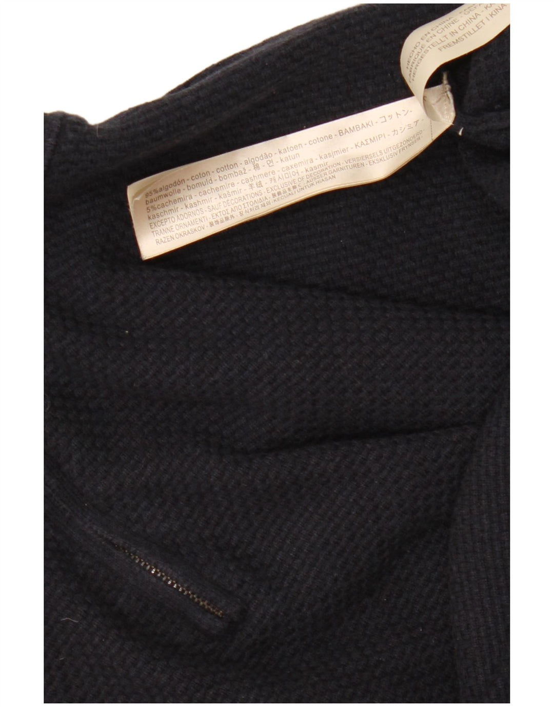 MASSIMO DUTTI Jersey Hombre con Cremallera y Cuello 2XL Azul Marino Algodón