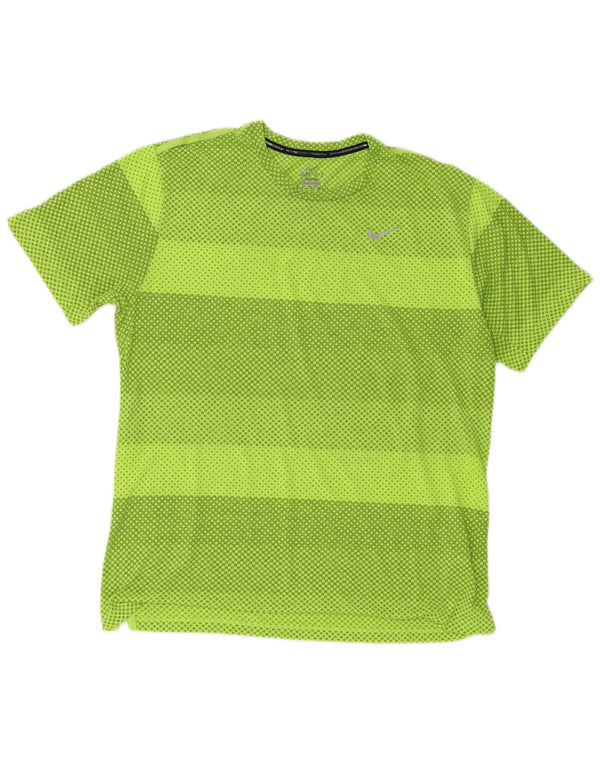 Camiseta Nike Dri Fit para hombre Top XL Poliéster geométrico verde