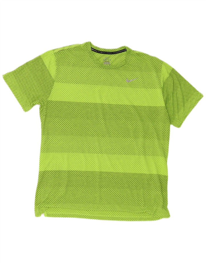 Camiseta Nike Dri Fit para hombre Top XL Poliéster geométrico verde