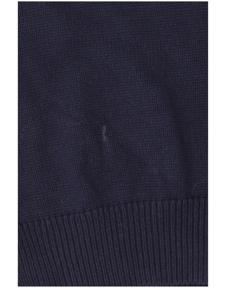 Wrangler Jersey con cuello y cremallera para hombre, talla pequeña, algodón azul marino