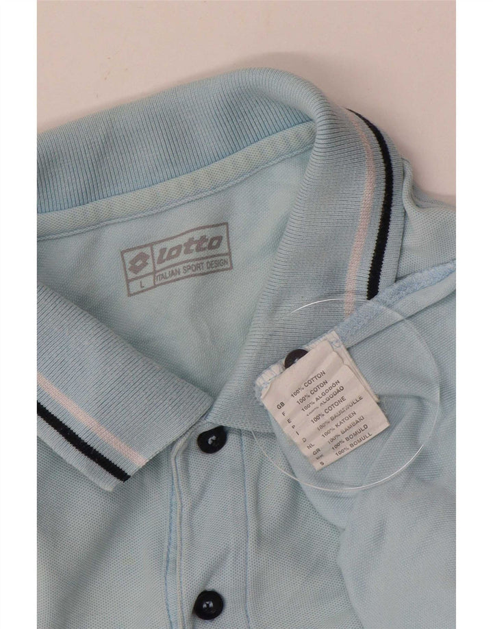 Polo Lotto Hombre Grande Azul Algodón
