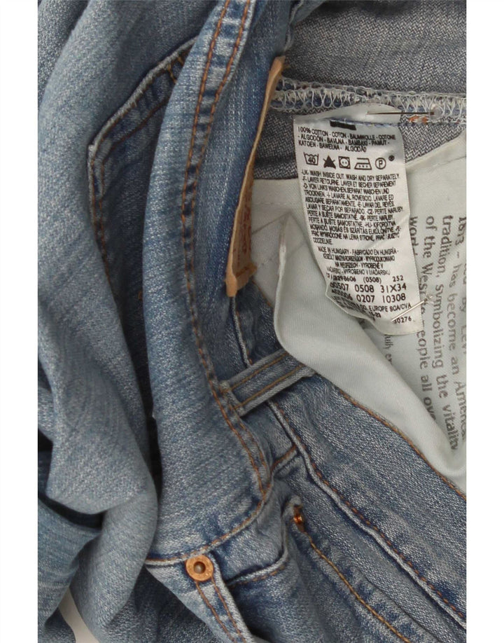 Levi's Hombre 507 Slim Bootcut Jeans W31 L34 Algodón Azul