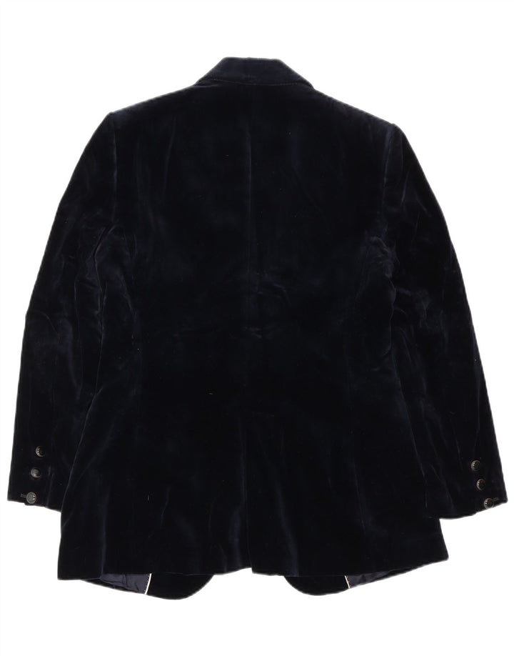 Massimo Dutti Chaqueta Blazer De Terciopelo De 1 Botón Mujer EU 38 Azul Marino Mediano
