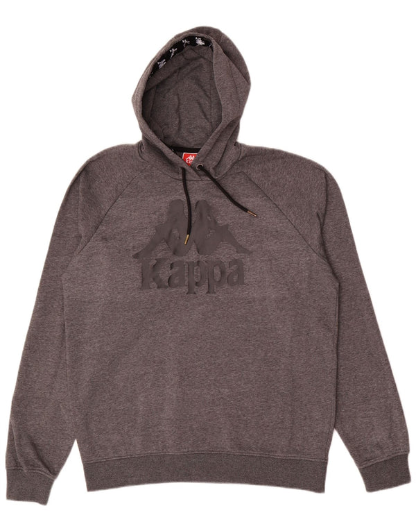 Kappa Mens Graphic Hoodie Jumper Large Grey Polyester