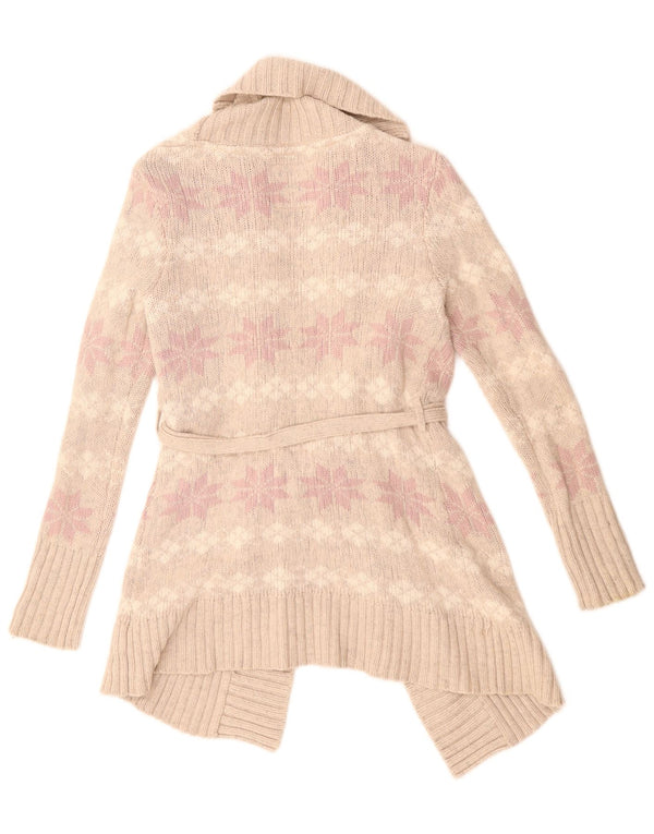 Cárdigan largo para mujer Fat Face UK 8 Small Beige Fair Isle Algodón