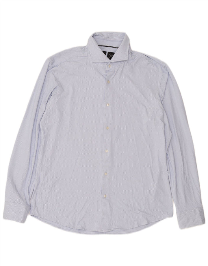 HUGO BOSS Camisa regular fit para hombre Poliéster con lunares azules grandes
