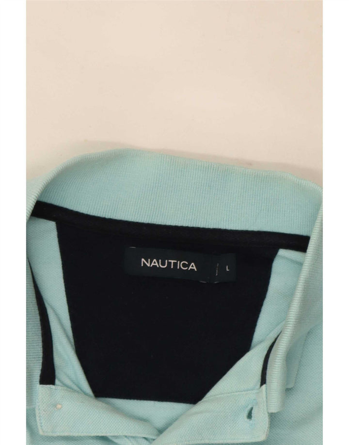 Nautica Polo Hombre Grande Turquesa Algodón