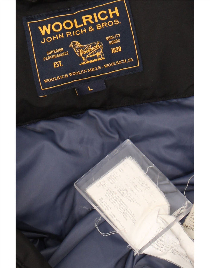 Woolrich Abrigo acolchado para mujer UK 44 Grande Algodón negro