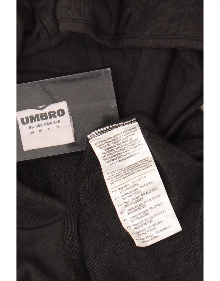 UMBRO Jersey con capucha para hombre, talla mediana, algodón negro