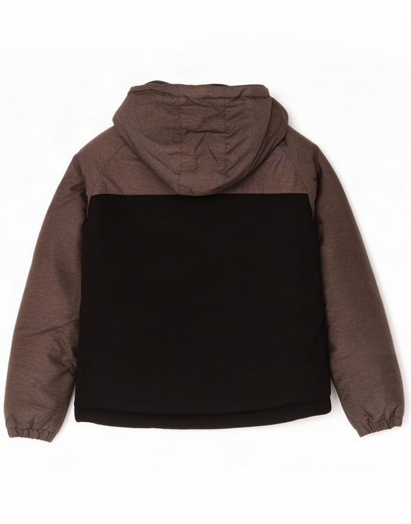 Chaqueta acolchada con capucha Kappa para niños 11-12 años Gris Poliamida color block
