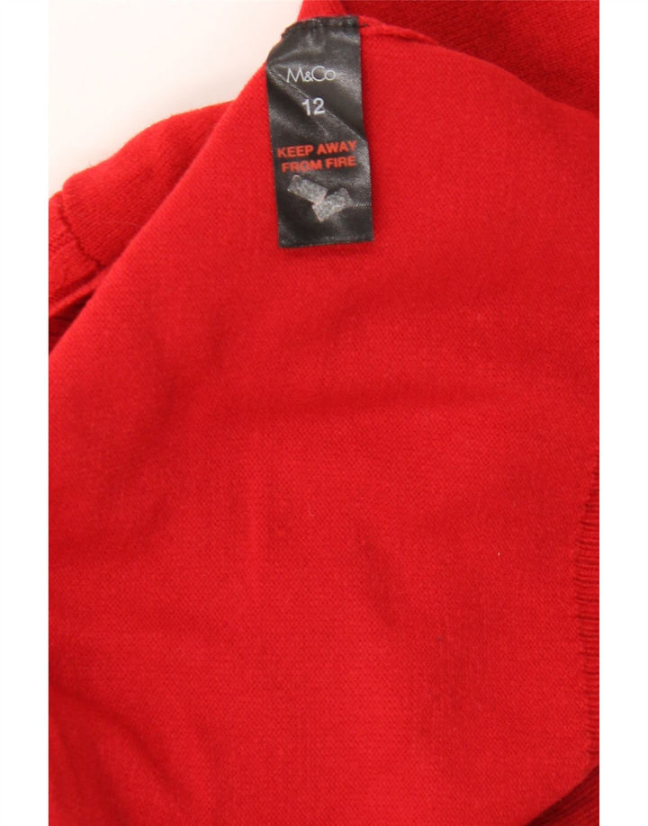 M&Co Suéter tipo jersey con cuello vuelto para mujer Reino Unido 12 Acrílico rojo mediano