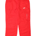 PUMA Pantalones cargo rectos para hombre W36 L28 Rojo