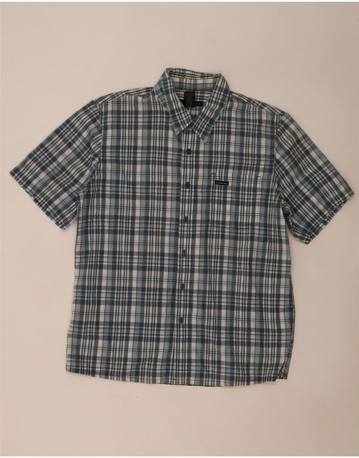 Camisa Calvin Klein Jeans Hombre Manga Corta XL Algodón A Cuadros Azul