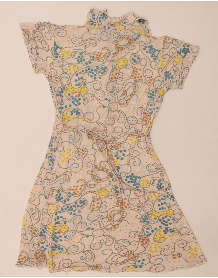 SUPERDRY Vestido acampanado para mujer UK 44 Medio Beige Floral