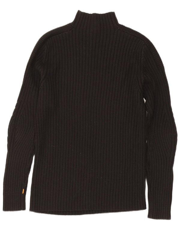 Hugo Boss Jersey con cuello alto para hombre, suéter grande de lana negra
