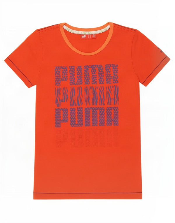 Puma Mujer Camiseta Gráfica Top UK 10 Small Naranja