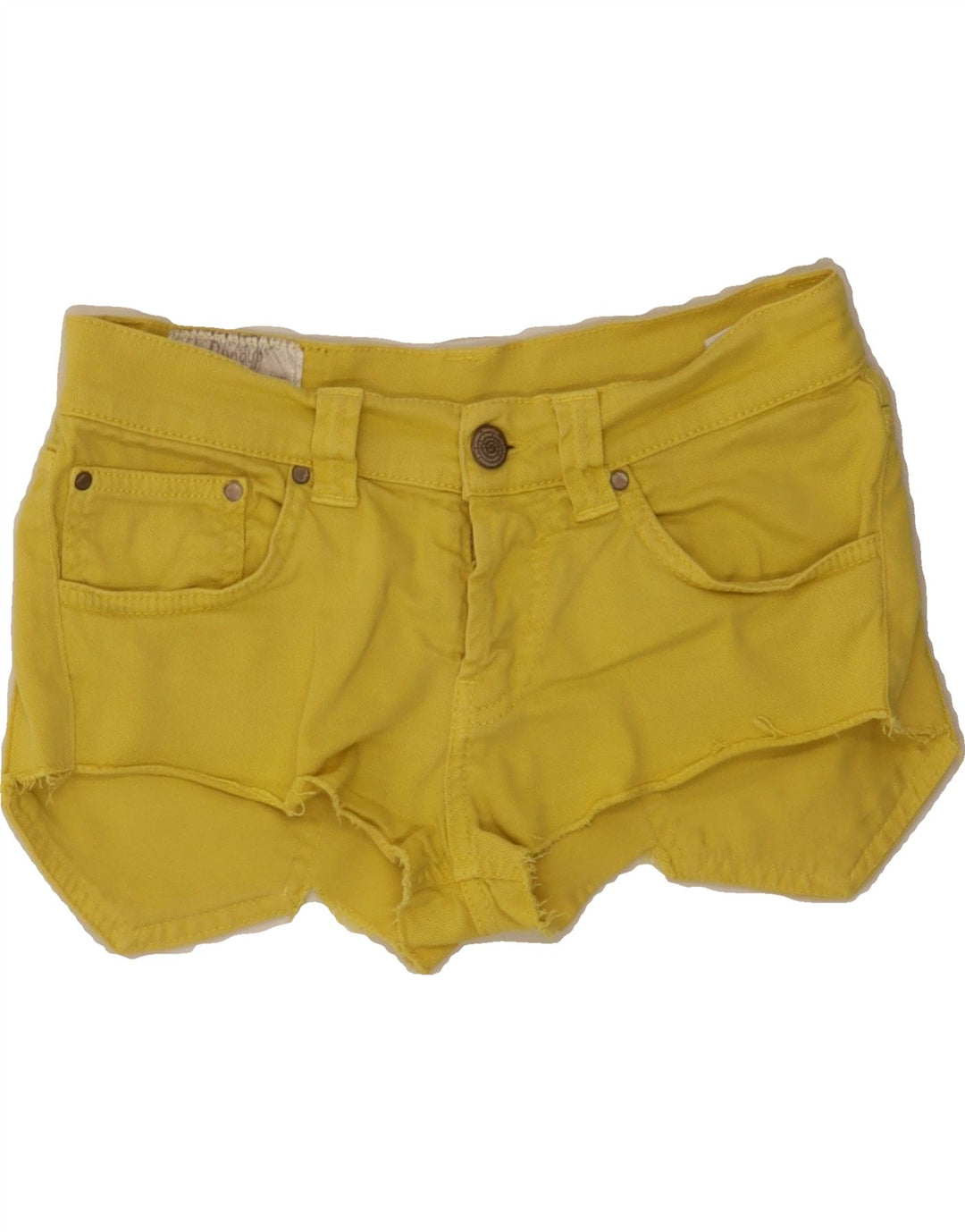 DONDUP Womens Denim Hot Pants W28 Medium Yellow Cotton Vintage Dondup and Second-Hand Dondup from Messina Hembry 