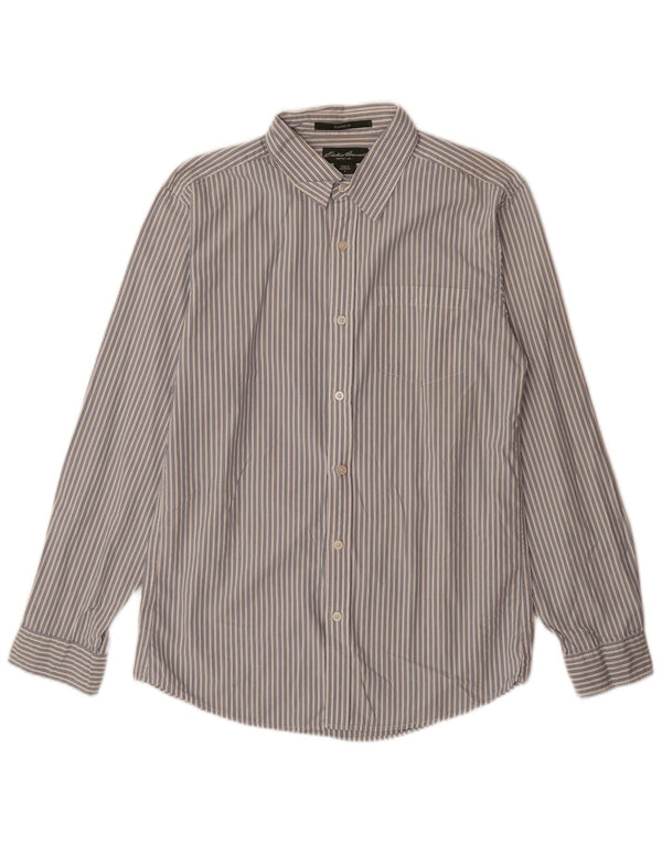 EDDIE BAUER Camisa de corte clásico para hombre de algodón a rayas azul pequeña
