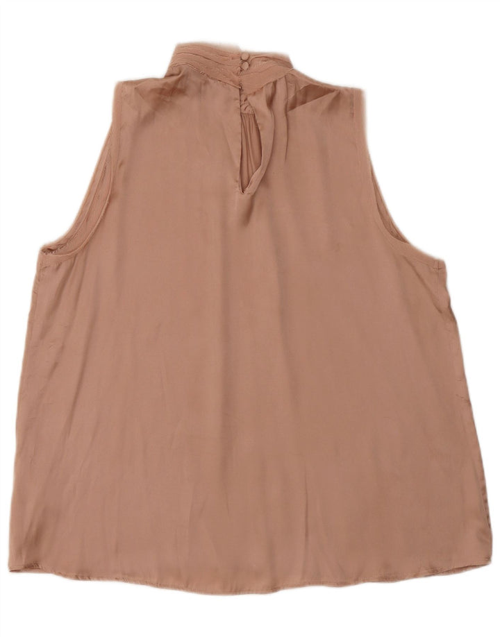 ZARA Mujer Blusa Sin Mangas Top UK 42 Poliéster Rosa Medio