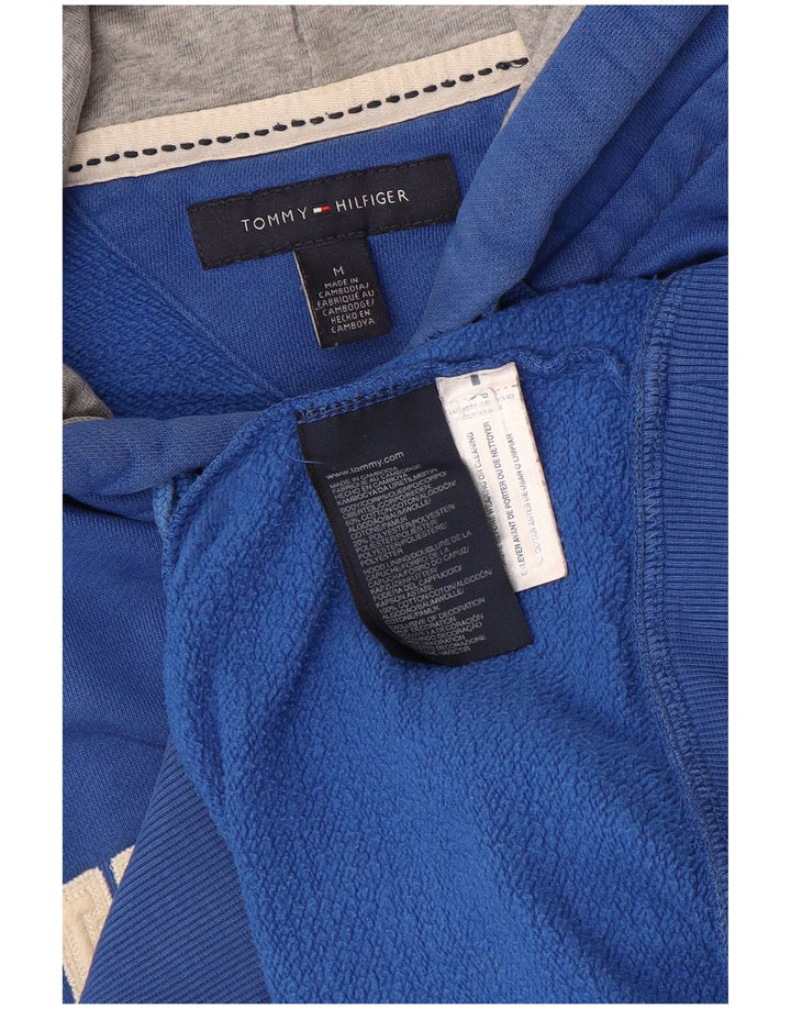 Tommy Hilfiger Sudadera con capucha y cremallera gráfica para hombre Azul medio Colorblock