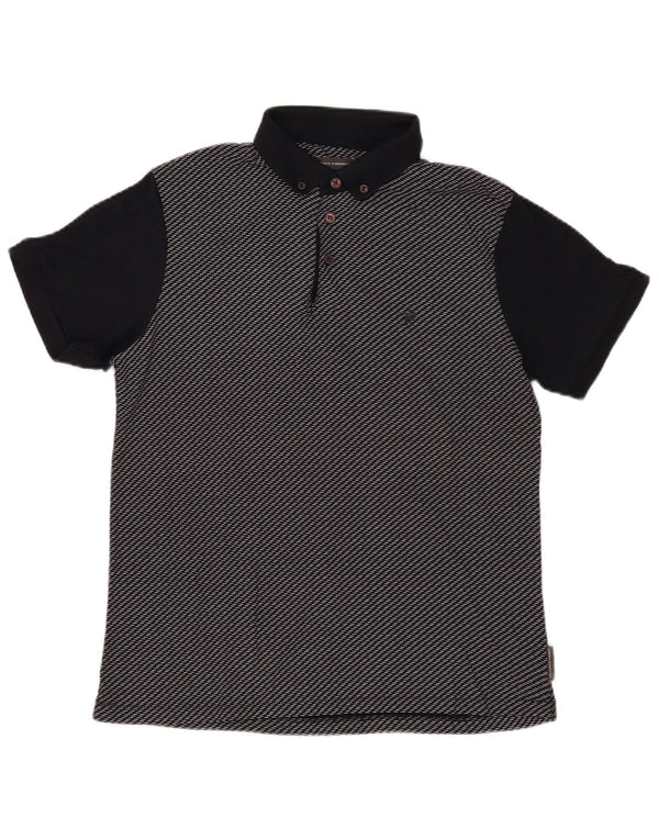 French Connection Polo para hombre de algodón a rayas azul marino mediano