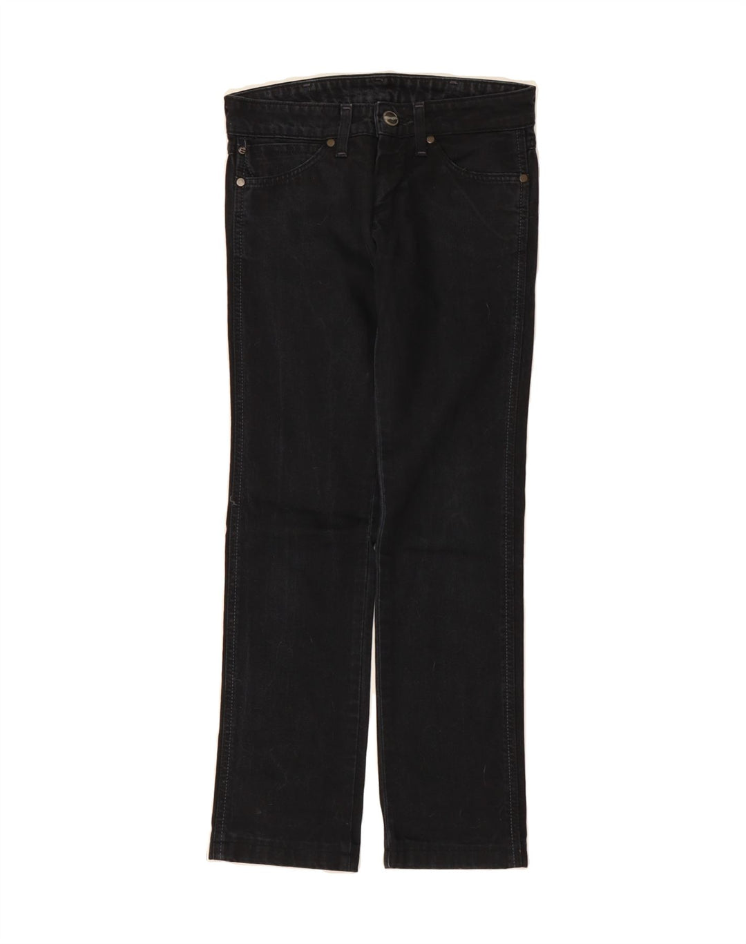 WRANGLER Womens Straight Jeans W25 L32 Black Cotton Vintage Wrangler and Second-Hand Wrangler from Messina Hembry 