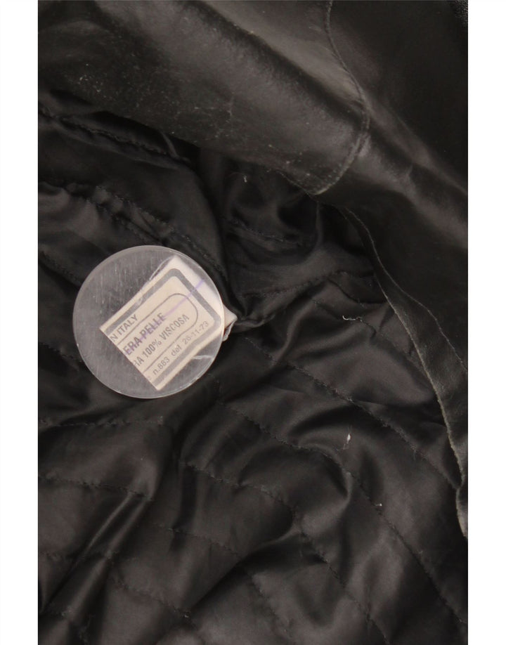 Vintage chaqueta de cuero para hombre Reino Unido 38 cuero negro medio