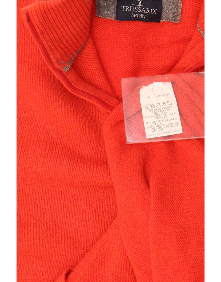Trussardi Jersey De Cuello Con Cremallera Para Hombre Large Lana Naranja