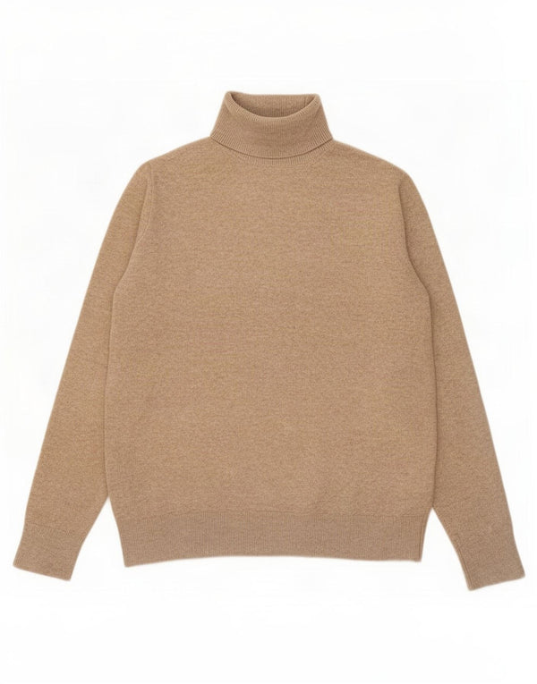 Marks & Spencer Jersey con cuello vuelto para mujer UK 10 Small Beige Poliéster