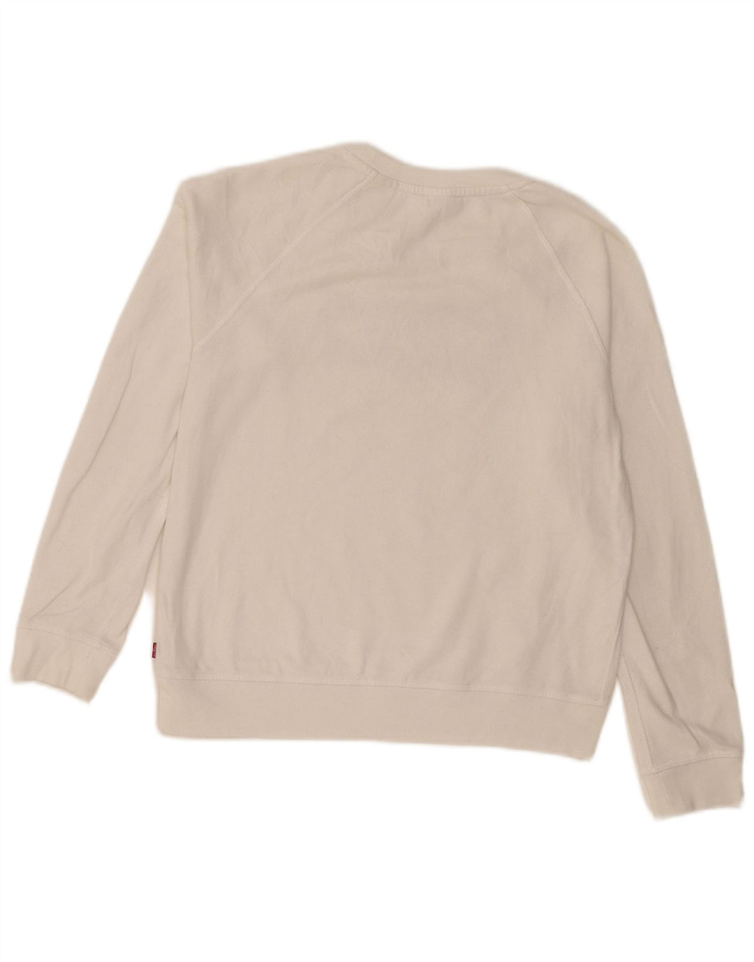 Levi's Sudadera extragrande con gráfico para mujer, talla 10, color blanco