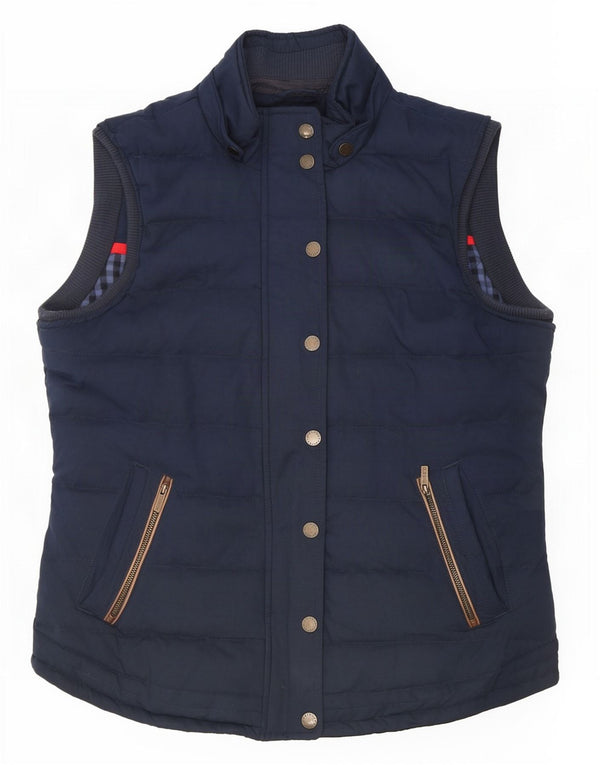 Fat Face Womens Padded Gilet UK 14 Large Navy Blue Polyester