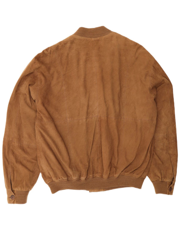 Chaqueta de ante vintage para hombre IT 52 XL cuero marrón