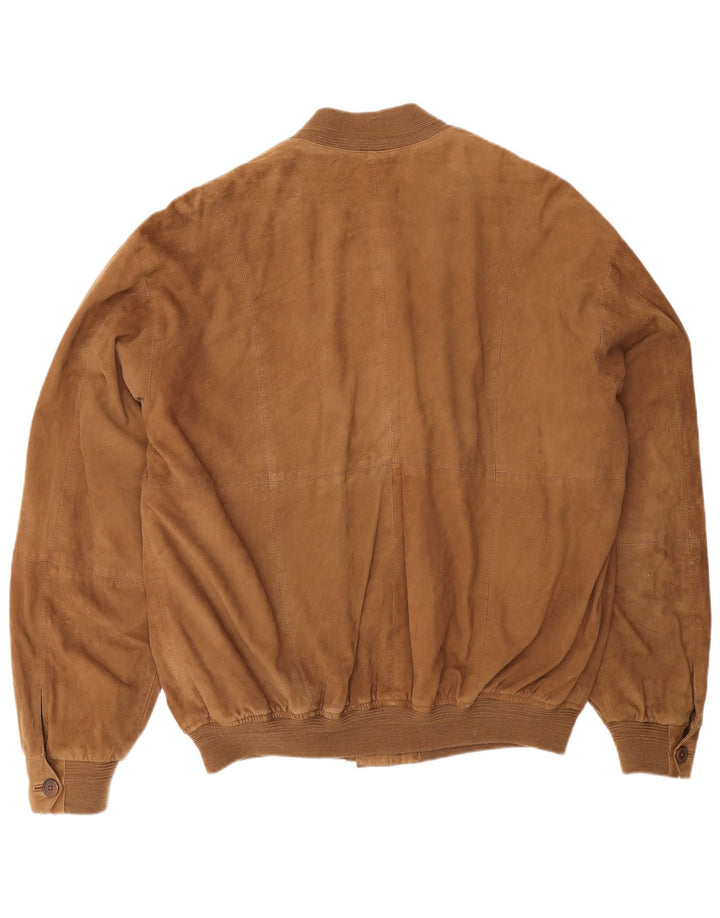 Chaqueta de ante vintage para hombre IT 52 XL cuero marrón