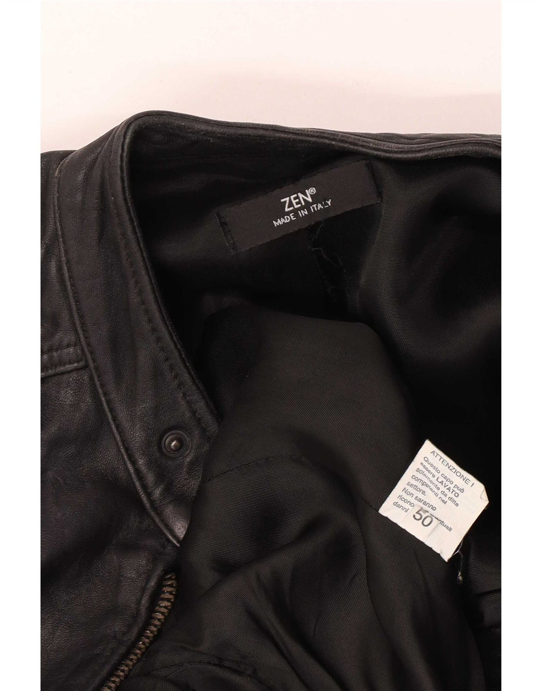 Chaqueta de cuero Zen para hombre EU 50 Cuero negro mediano