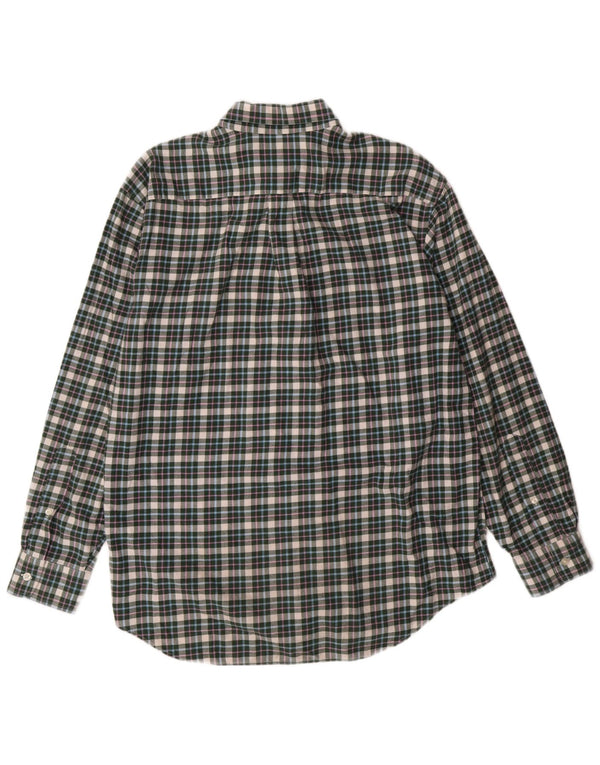 Vineyard Vines Camisa de franela para hombre Preppy de algodón a cuadros verde medio