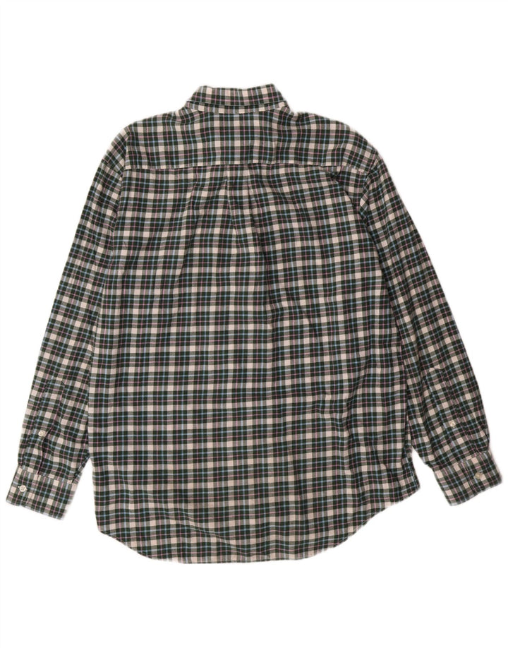 Vineyard Vines Camisa de franela para hombre Preppy de algodón a cuadros verde medio