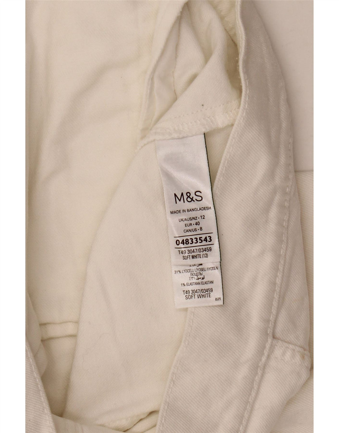 Marks & Spencer Chaqueta vaquera corta para mujer Reino Unido 12 Algodón blanco mediano