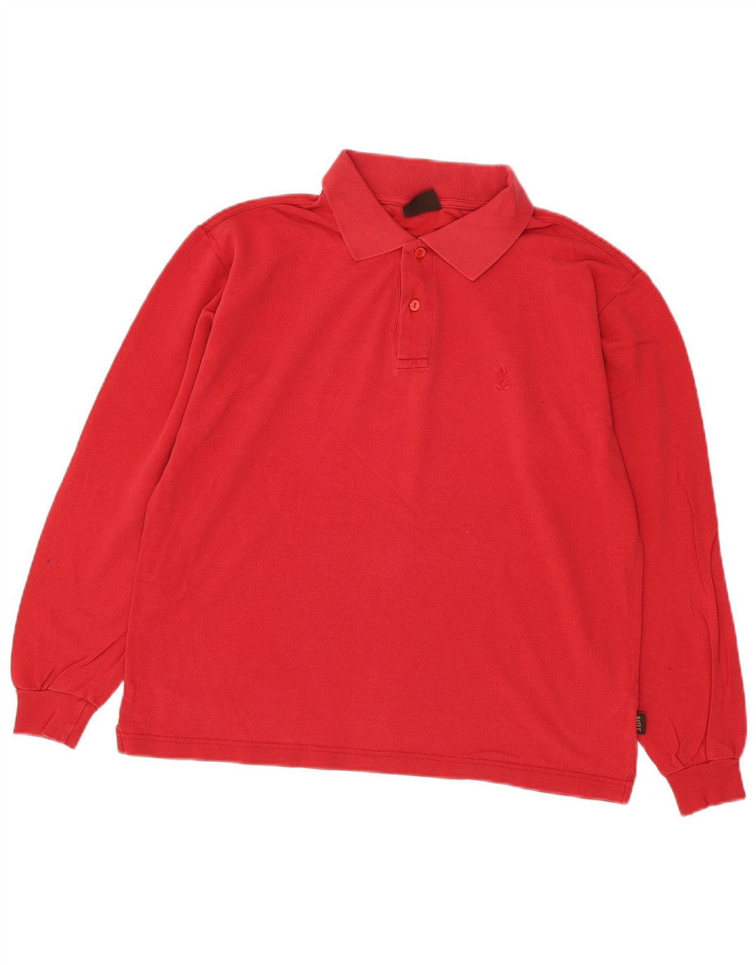 Rifle Polo de manga larga para hombre de algodón rojo medio